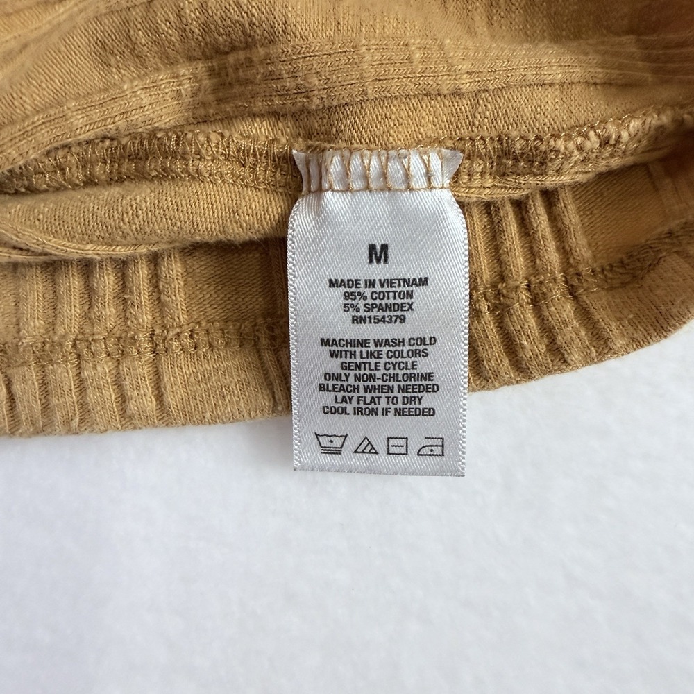 Aeropostale Mustard Yellow Ring Zip Front Y2K Style Tank Top Medium Retro Ribbed - Picture 5 of 7